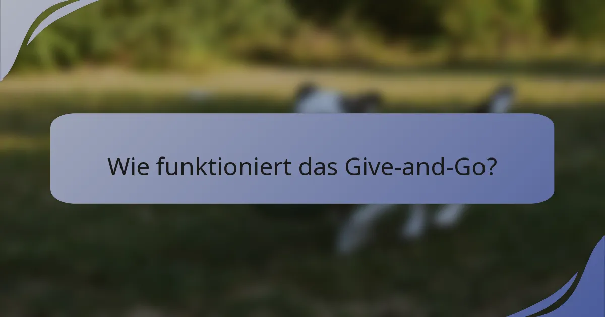 Wie funktioniert das Give-and-Go?